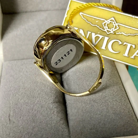 Invicta Women's Ring Watch Mini Angel Lady Gold Tone - Picture 5 of 7